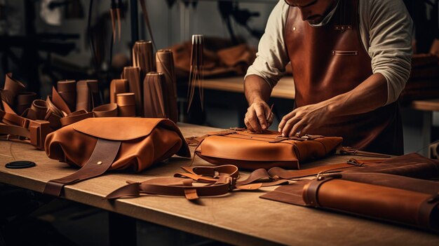 Rajasthan leatherwork, showcasing traditional craftsmanship in shoes, bags, and accessories, crafted from locally sourced materials.